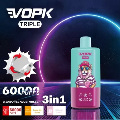 VOPK TRIPLE 60000 Puffs 3-in-1 Tastes 60K Wholesale Rechargeable Disposable Vapes