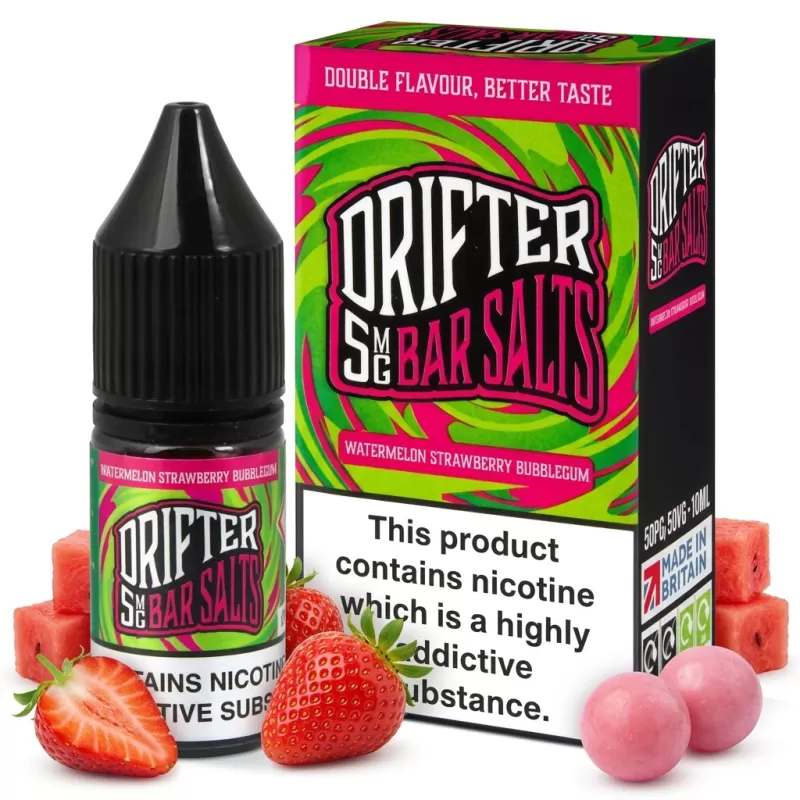 Bubblegum, Strawberry, Watermelon Salt Nicotine E-Liquid by Drifter