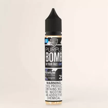 : VGOD Salt アイスド・パープル・ボム. But that’s not adding a brand keyword beyond VGOD. Wait, maybe the brand keyword could be the product line: “Iced” or “Bomb”. I don’t know. I’ll just produce a Japanese name that includes the br