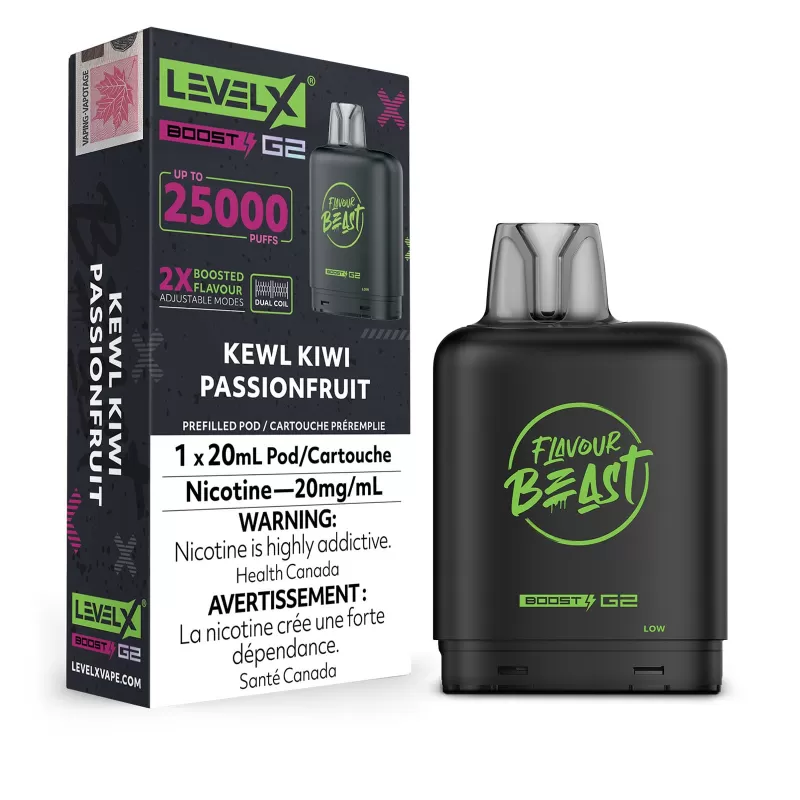 Kewl Kiwi Passionfruit Flavour Beast Boost G2 – Level X Pod