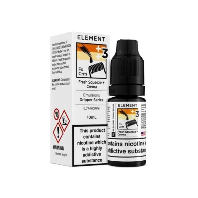 Fresh Squeeze + Crema E-Liquid By Element 10ml 49p