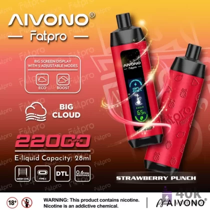 Aivono Aim Fatpro 22000 Puffs Disposable Vape | Mesh Coil | 28ml E-Liquid