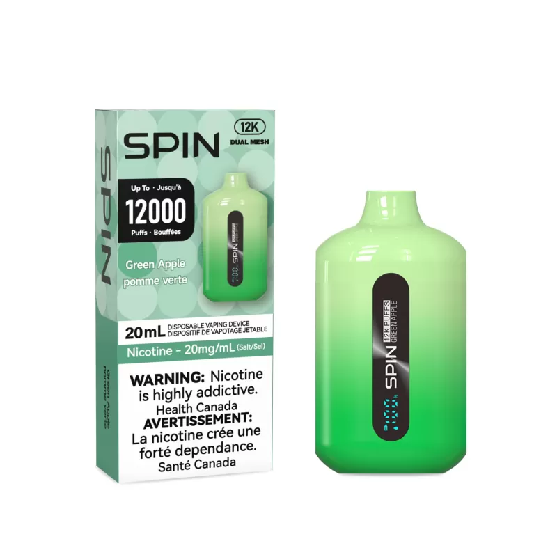 Spin 12K (12000) Disposable Vape - Green Apple