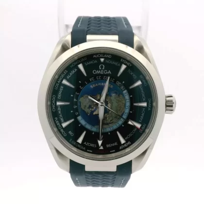 2022 Omega Seamaster Aqua Terra 150M Worldtimer 43MM Blue Dial Rubber Strap