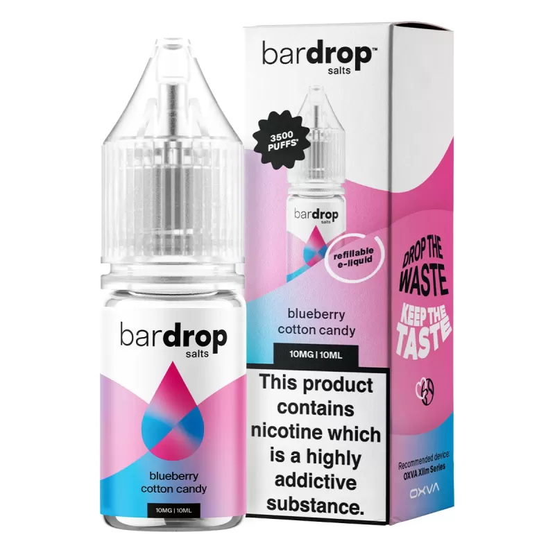 Blueberry Cotton Candy 10ml Nic Salt By Bar Drop Salts