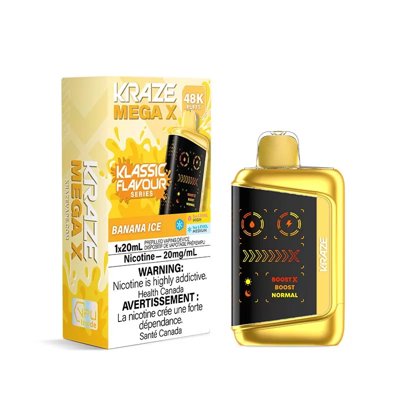 Kraze Mega X Disposable - Banana Ice (ON)