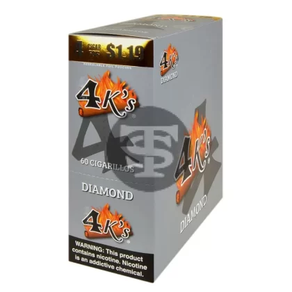 4 Kings Cigarillos 15 Packs of 4 Diamond, Pre-Priced $1.19