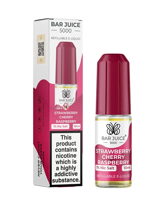 Strawberry Cherry Raspberry Nic Salt E-Liquid - Bar Juice 5000