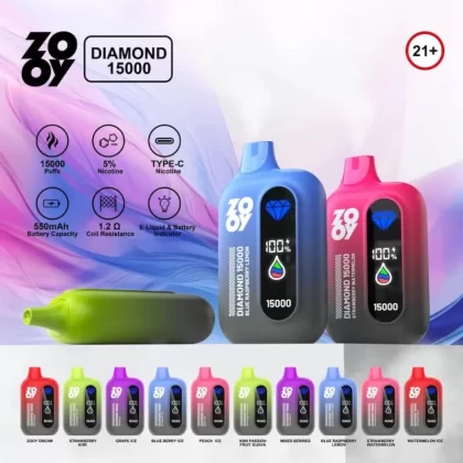 Zooy 15k Puff Diamond 10pcs Moq Eu Warehouse Disposable Vape Sigaretta Elettronica 650mah Mesh Coil With Screen Puff 15000 Vapers