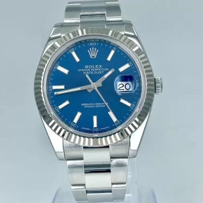 41mm 2018 Stainless Steel Rolex Datejust With Blue Dial & Jubilee Bracelet