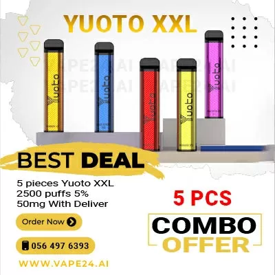 Yuoto XXL Offer 5p Combo 2500 Puffs Disposable Vape Dubai