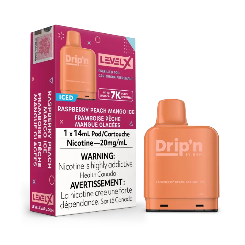Envi Drip’n Level X Pod – Raspberry Peach Mango Ice