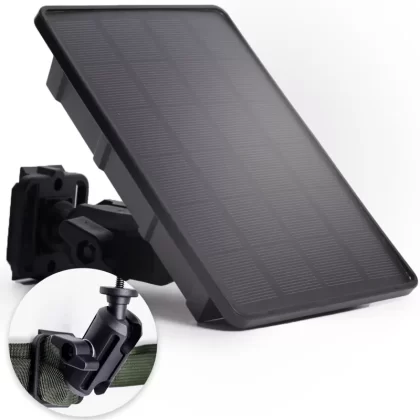 5V/12V Trail Camera Solar Panel – 4W Solar Panel Battery w/ 8000mAh Li-ion Battery, IP66 Waterproof Rated, Solar Battery Charger Kit for Game & Security Cameras (Included Mount & Strap*1)