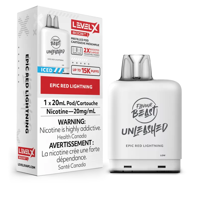 Level X Boost - Flavour Beast Unleashed - Epic Red Lightning Pods