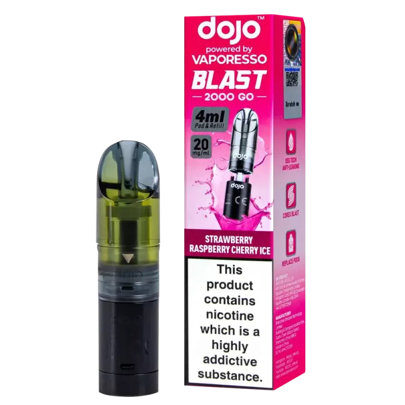 Straw-Rasp Cherry Ice Dojo Blast 2000 Go Refill Pack