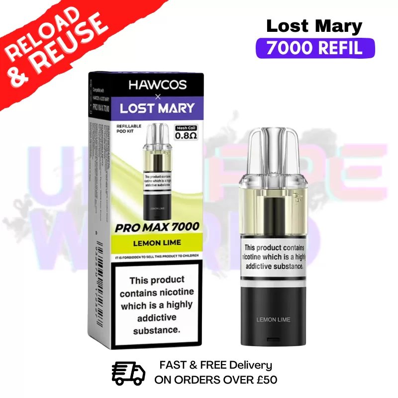 Lemon Lime Lost Mary 7K 7000 Puff Replacement Pods