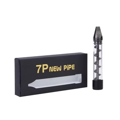 7P Pipe Twisty Glass Blunt Flat Mouthpiece Dry Herb Vape Pen-Gun