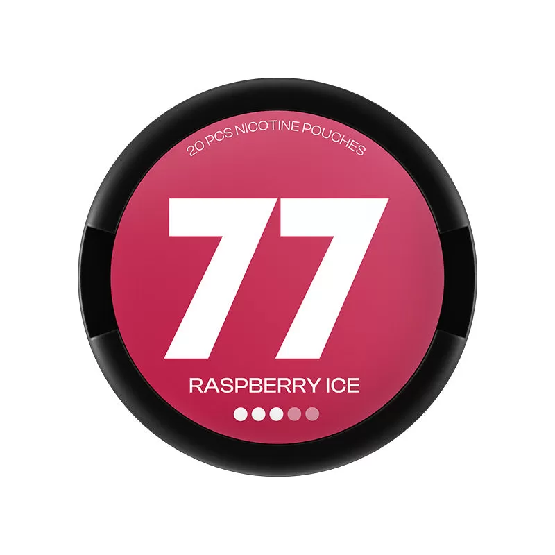 Raspberry Ice nicotine pouches by 77