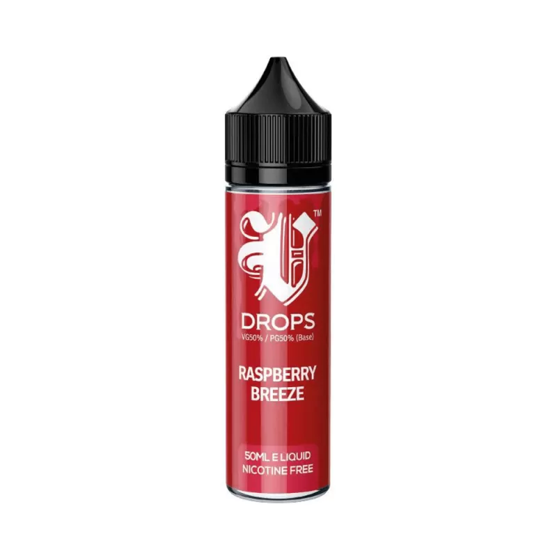 Raspberry Breeze 50ml Short Fill E-Liquid V Drops - Rainbow Range