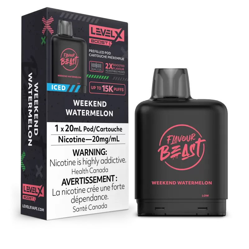 Level X Boost - Flavour Beast - Weekend Watermelon Iced Pods