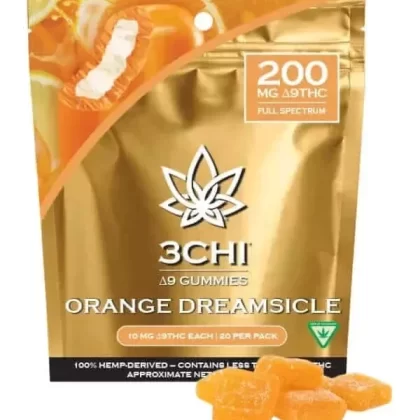 3Chi Delta 9 THC Gummies 200mg, 20ct – Orange Dreamsicle