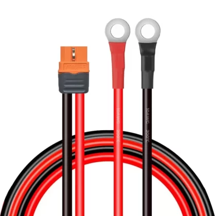 3FT XT60i to O Ring Terminal Cable 10 AWG, XT60i Female Connector Solar Cable Silicone Wire for RC Battery Solar Panel Portable Power Station Off Grid Systems Inverters Charging Applications