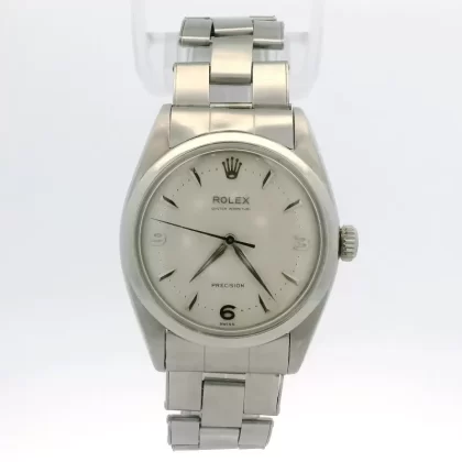 1953 Rolex Oyster Perpetual Ref. 6298 “Pre-Explorer” 36mm Stainless Steel Bubbleback w/ Original Rivet Oyster Bracelet Original 3,6,9 Dial.